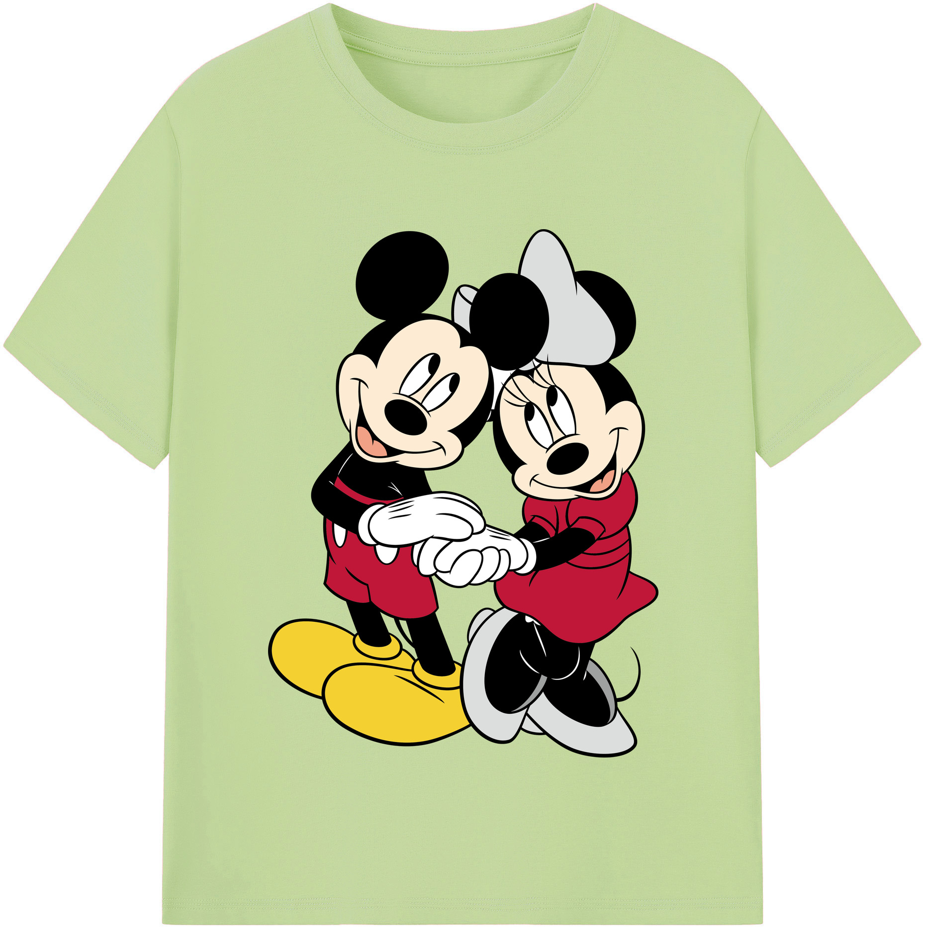 （画像用） ミッキーマウス Mickey Mouse 綿100％半袖Tシャツ（フロントプリント）